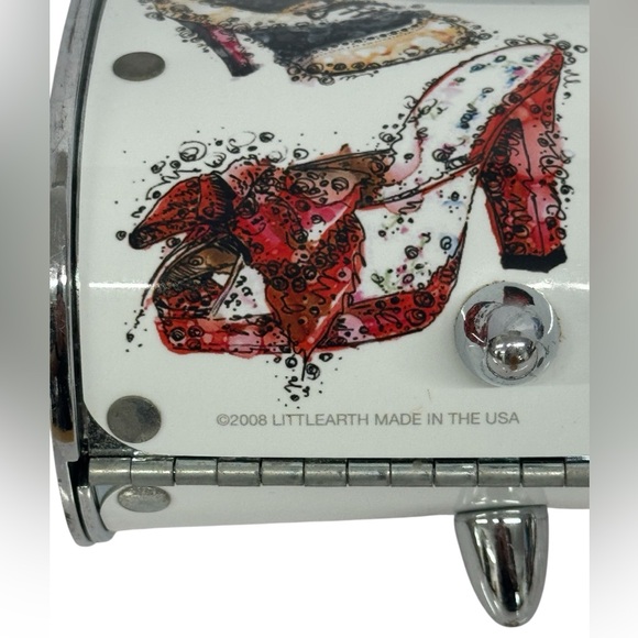 2008 LITTLE EARTH LittleEarth High Heel Shoes Clutch Metal Cylinder Purse 12.5\